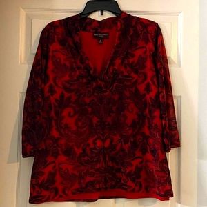 Red and black blouse